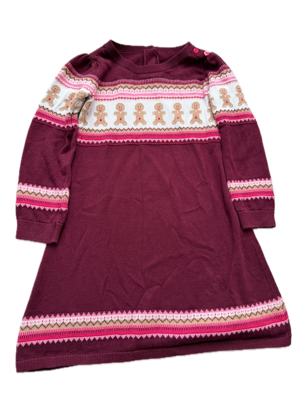Gymboree Winter Wonderland Gingerbread Fairisle sweater Dress 5T EUC